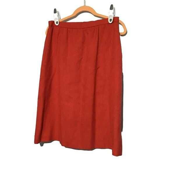 David Craig Red Midi A-Line Skirt w/ Pockets - Picture 2 of 6